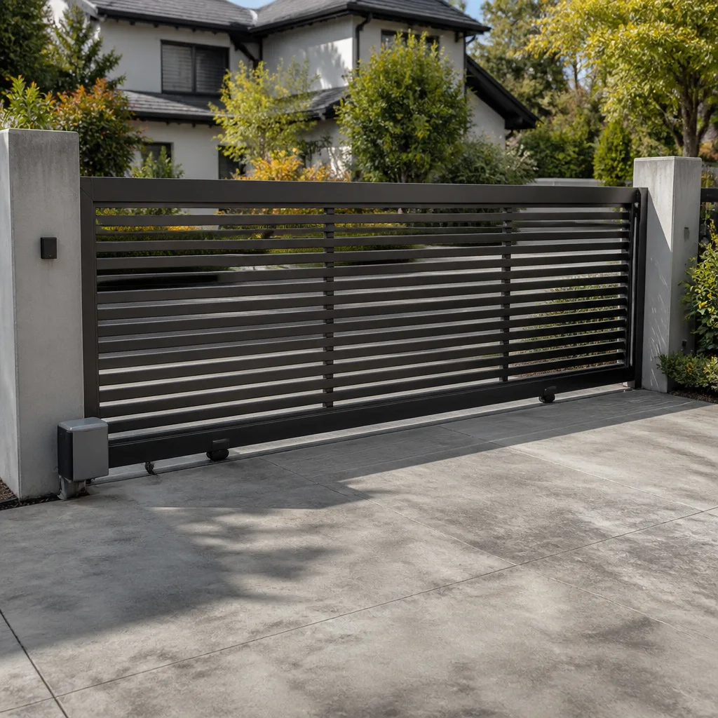 Sliding driveway gates